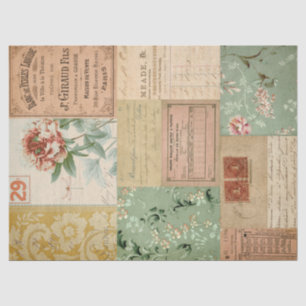 Vintage Ephemera and Florals Decoupage Tissue Paper