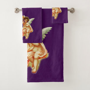 Vintage Ephemera Angel Cherubs Illustration Bath Towel Set