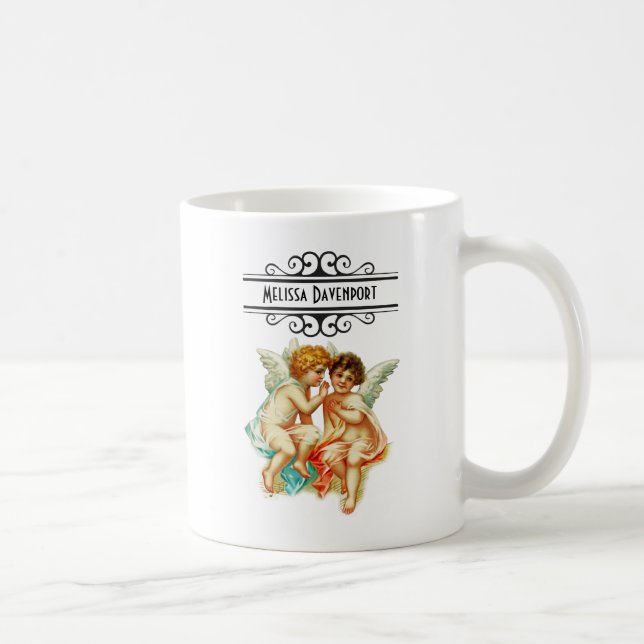 Vintage Ephemera Angel Cherubs Illustration Coffee Mug (Right)