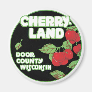 Vintage Ephemera, Cherryland Door County Wisconsin Magnet