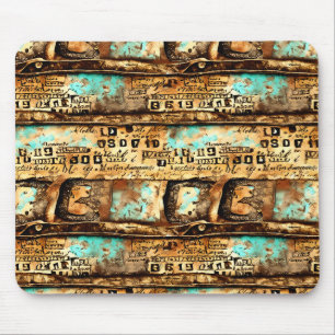 Vintage Ephemera Collage of Old Banknotes Mouse Mat