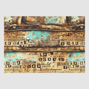 Vintage Ephemera Collage of Old Banknotes Tissue Paper