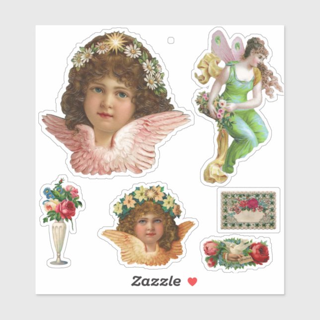 VINTAGE EPHEMERA  STICKER COLLECTION (Sheet)