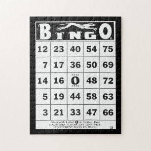 Vintage Ephemera   Vintage Bingo Card Jigsaw Puzzle