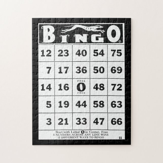 Vintage Ephemera | Vintage Bingo Card Jigsaw Puzzle (Vertical)