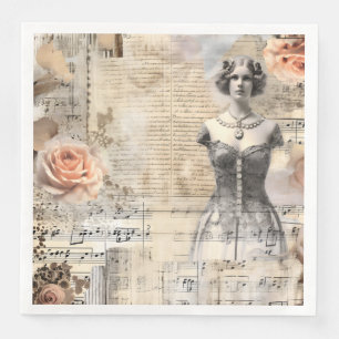 Vintage Ephemera Wedding Napkin