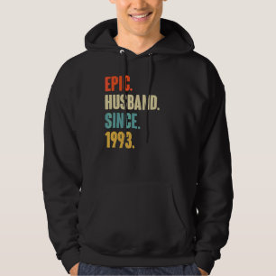 Vintage Epic Husband Since 1993 29th Wedding Anive Hoodie
