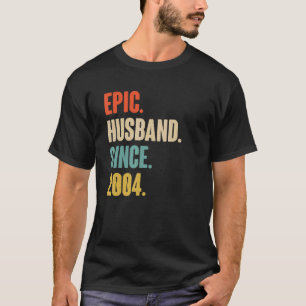 Vintage Epic Husband Since 2004 18th Wedding Anive T-Shirt