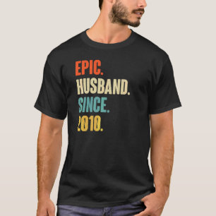 Vintage Epic Husband Since 2010 12th Wedding Anive T-Shirt
