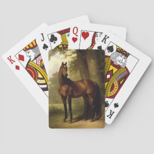 Vintage Equestrian Brown Hunter Horse Painting Playing Cards