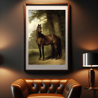 Vintage Equestrian Horse Landscape Digital Art