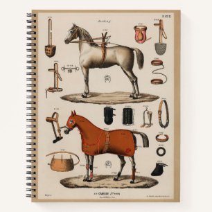 Vintage Equestrian Race Horse Tack Riding  Notebook