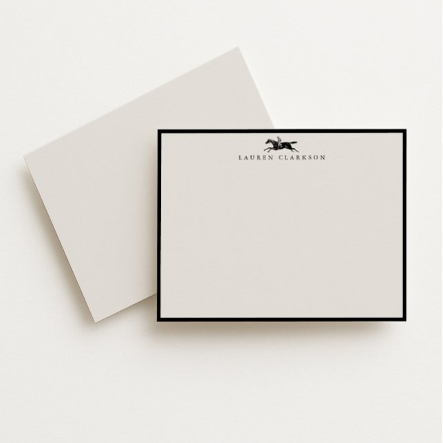 Vintage Equestrian Rider Stationery Note Card (Creator Uploaded)