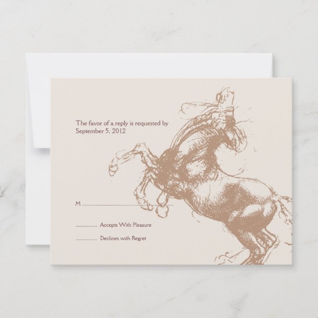 Vintage Equestrian Wedding Invitation (Front)