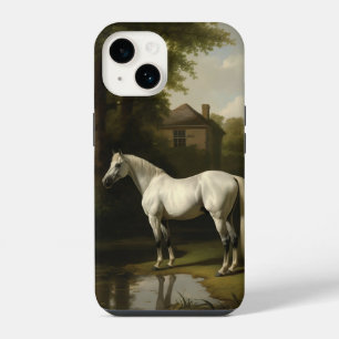 Vintage Equestrian White Horse Painting iPhone 14 Case