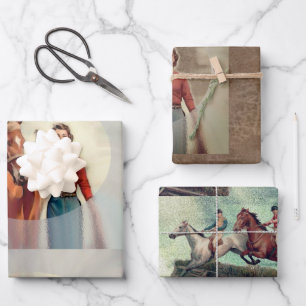 Vintage Equestrian wrapping paper set