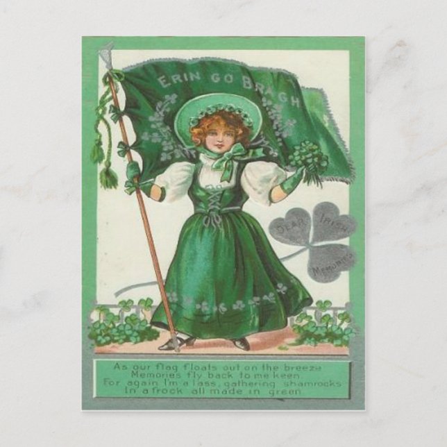 Vintage Erin Go Bragh St Patrick's Day Card (Front)