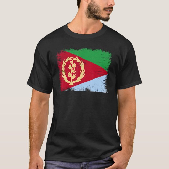 Vintage Eritrea Flag Eritrean Independence Day T-Shirt (Front)