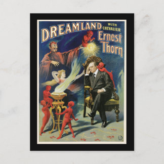 Vintage Ernest Thorn Magician Poster Postcard
