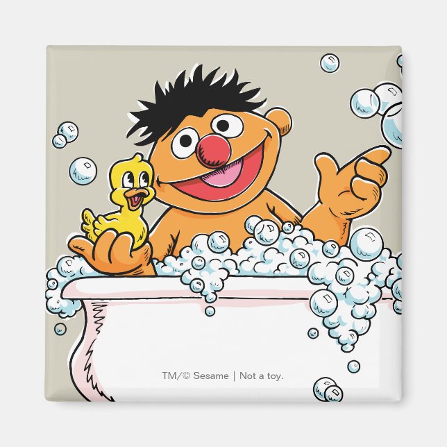 Vintage Ernie in Bathtub Magnet (Front)