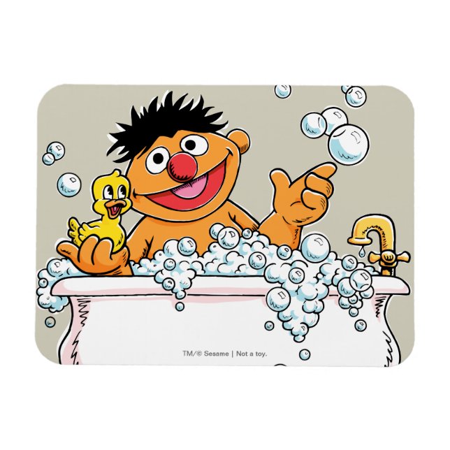 Vintage Ernie in Bathtub Magnet (Horizontal)