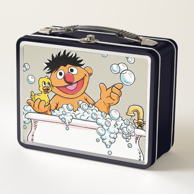 Vintage Ernie in Bathtub Metal Lunch Box (Front)