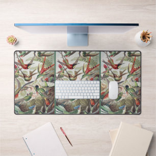 Vintage Ernst Haeckel Colourful Hummingbird Poster Desk Mat