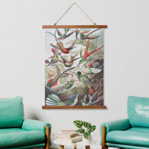 Vintage Ernst Haeckel Colourful Hummingbird Poster Hanging Tapestry