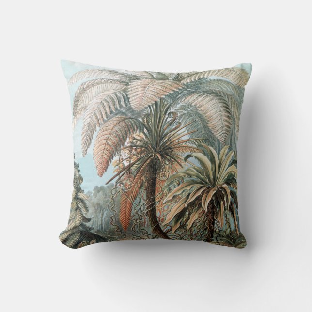 Vintage Ernst Haeckel Palm Trees Poster Cushion (Front)