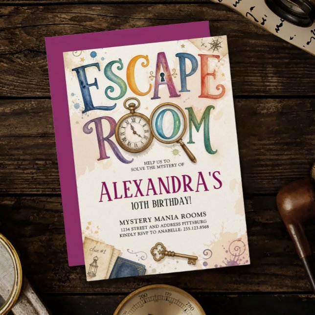 Vintage Escape Room Adventure Spy Mystery Solving  Invitation (Creator Uploaded)