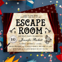 Vintage Escape Room Party Any Age Birthday