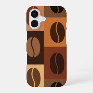 Vintage Espresso Bean Pattern iPhone 16 Case