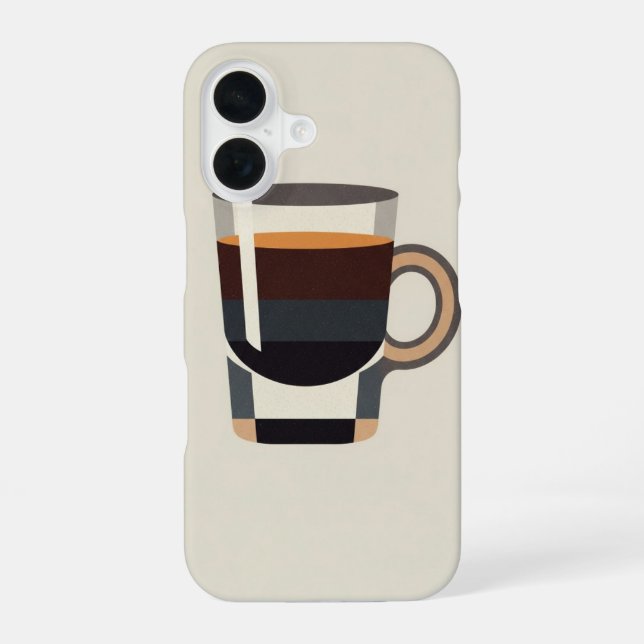 Vintage Espresso Shot iPhone 16 Case (Back)