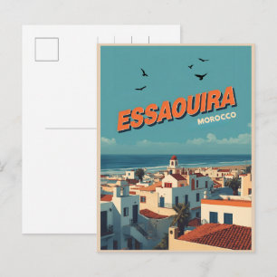 Vintage ESSAOUIRA city medina Morocco travel Postcard