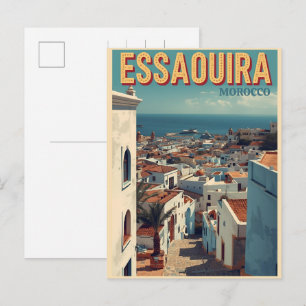 Vintage ESSAOUIRA city medina Morocco travel Postcard