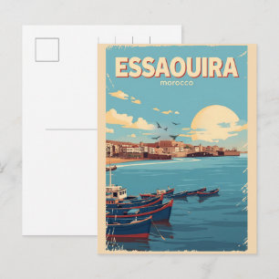 Vintage ESSAOUIRA city medina Morocco travel Postcard