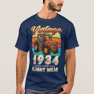 Vintage Est 1934 Farmer Tractor 88th Birthday 88 Y T-Shirt