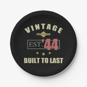 Vintage Est. 1944 80th Birthday Paper Plate