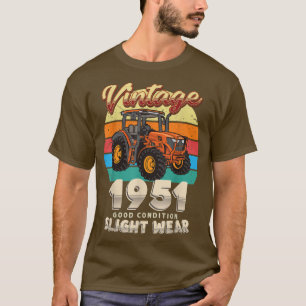 Vintage Est 1951 Farmer Tractor 71st Birthday 71 Y T-Shirt