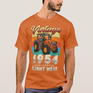 Vintage Est 1954 Farmer Tractor 68th Birthday 68 Y T-Shirt