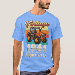 Vintage Est 1961 Farmer Tractor 61st Birthday 61 Y T-Shirt