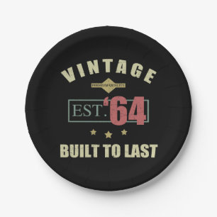 Vintage Est. 1964 60th Birthday Paper Plate