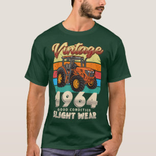 Vintage Est 1964 Farmer Tractor 58th Birthday 58 Y T-Shirt