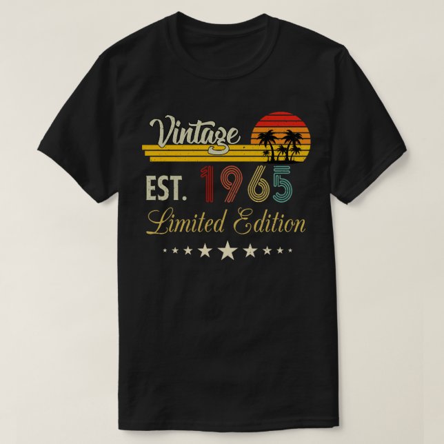 Vintage Est 1965 Limited Edition Birthday T-Shirt (Design Front)
