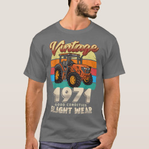 Vintage Est 1971 Farmer Tractor 51st Birthday 51 Y T-Shirt