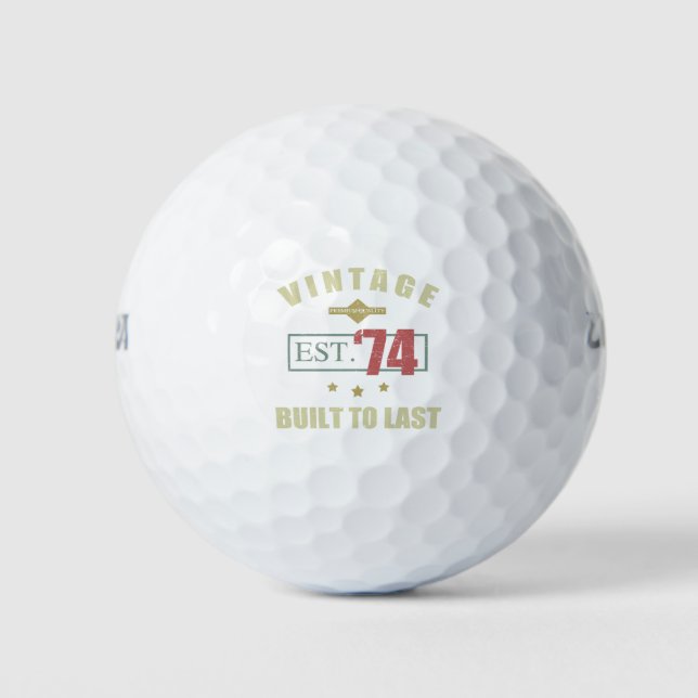 Vintage Est. 1974 50th Birthday Golf Balls (Front)