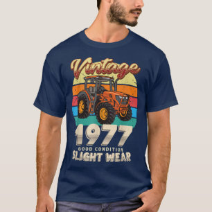 Vintage Est 1977 Farmer Tractor 45th Birthday 45 Y T-Shirt
