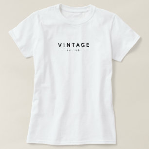 Vintage Est. 1985 Minimalist Black & White T-Shirt