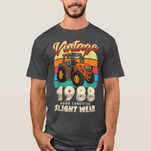 Vintage Est 1988 Farmer Tractor 34th Birthday 34 Y T-Shirt
