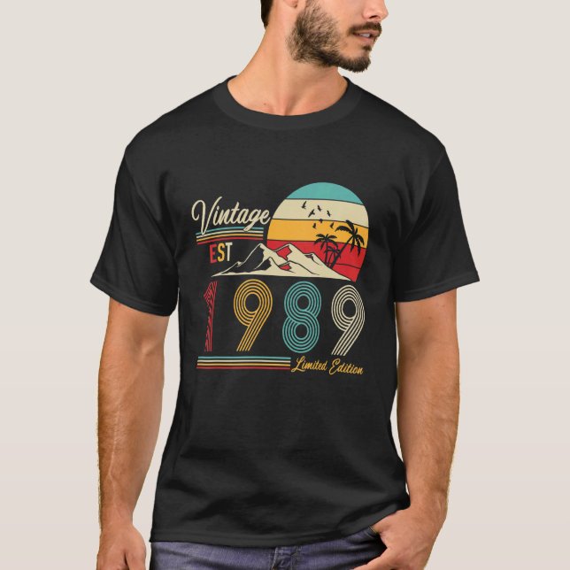 Vintage Est 1989  33rd Birthday  Ideas T-Shirt (Front)